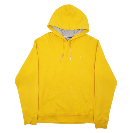 Mens Yellow Champion Hoodie Jumper