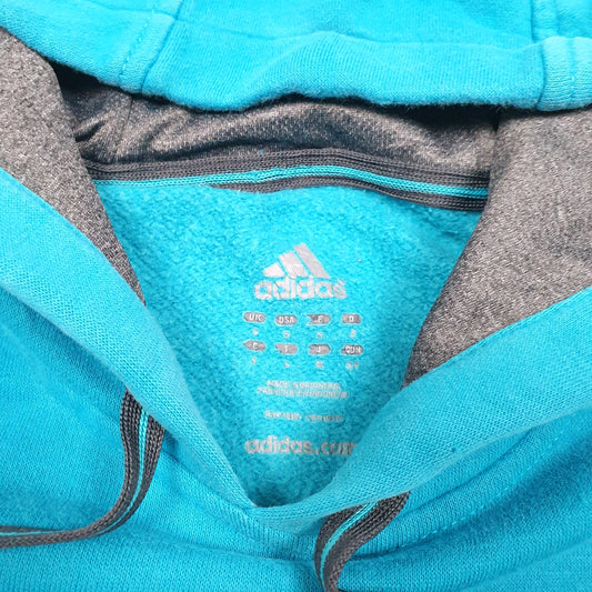 Mens Turquoise Adidas Spellout Hoodie Jumper
