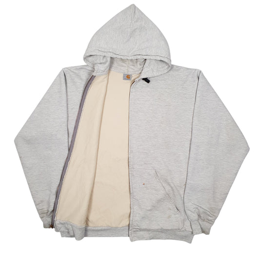 Mens Grey Carhartt Hoodie K122 ASH Union Made Full Zip Jumper