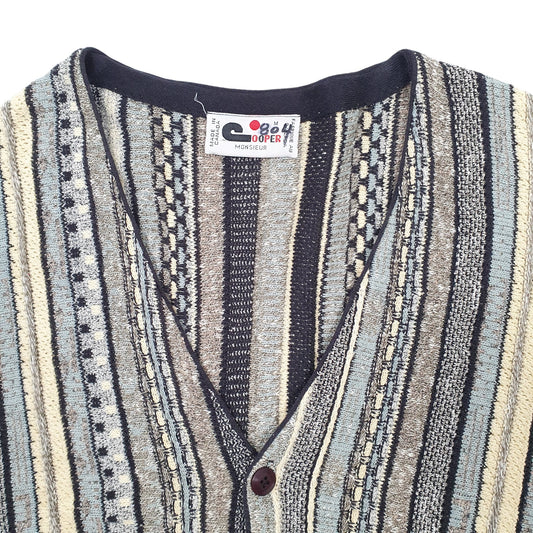 Mens Grey Cooper Monsieur Vintage Coogi Style Made In Canada Cardigan Jumper