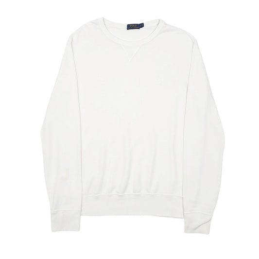 Mens White Polo Ralph Lauren Crewneck Jumper