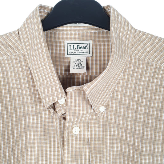 Mens Beige L.L.Bean Long Sleeve Shirt