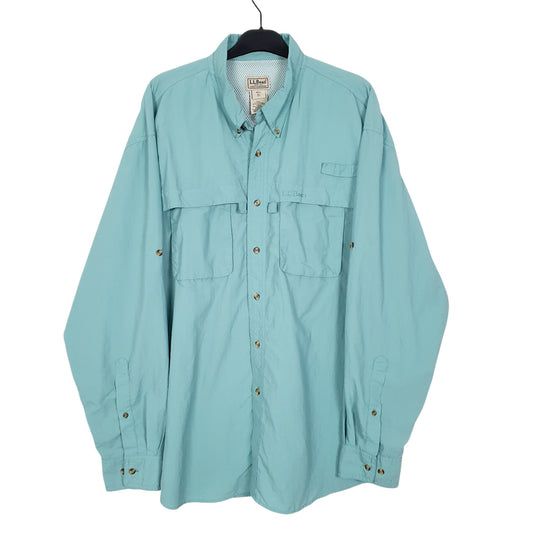 Mens Blue L.L.Bean Shacket Shirt Coat