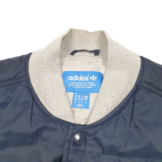 Mens Navy Adidas Gilet Snap Zip Coat