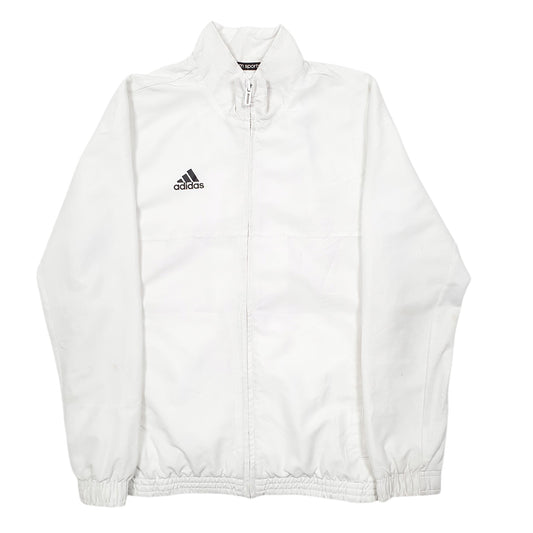 Mens White Adidas Lightweight Running Workout Coat