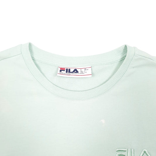 Womens Green Fila Crewneck Jumper