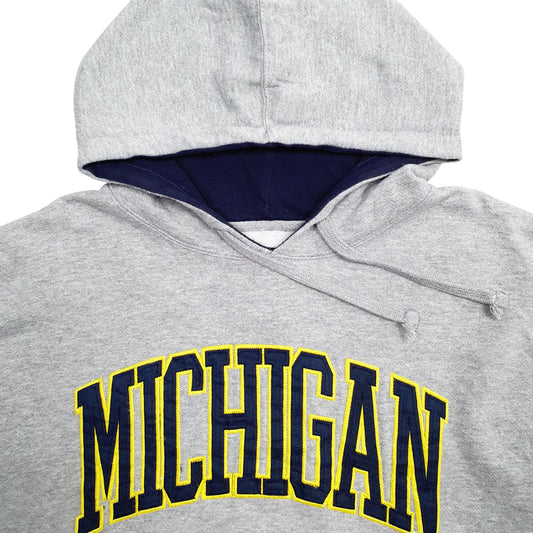 Mens Grey J.America Sportswear Michigan Spellout Hoodie Jumper