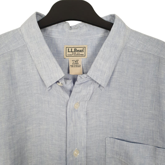 Mens Blue L.L.Bean Long Sleeve Shirt