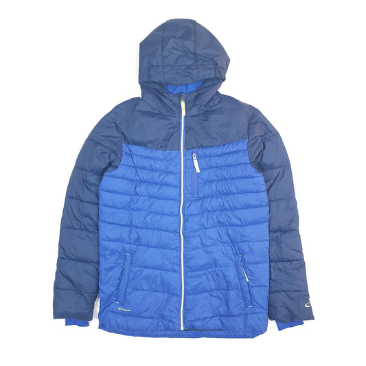 Mens Blue Champion Hooded Windbreaker Coat