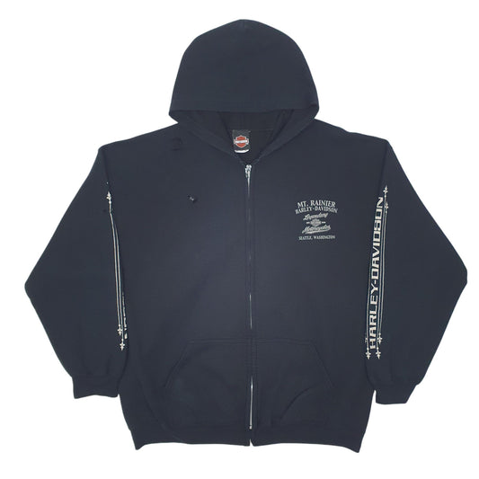 Mens Black Harley Davidson Full Zip Jumper
