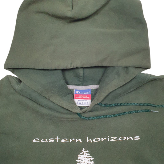 Mens Green Champion Eastern Horizons Spellout Hoodie Jumper