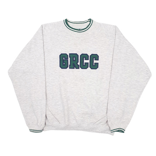 Mens Grey Gear for Sports Vintage 1990s Grand Rapids USA College Crewneck Jumper