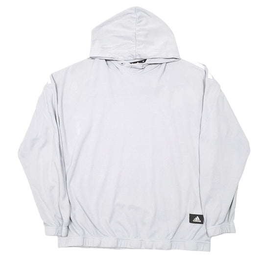 Mens Grey Adidas Active Workout Gym Hoodie Jumper