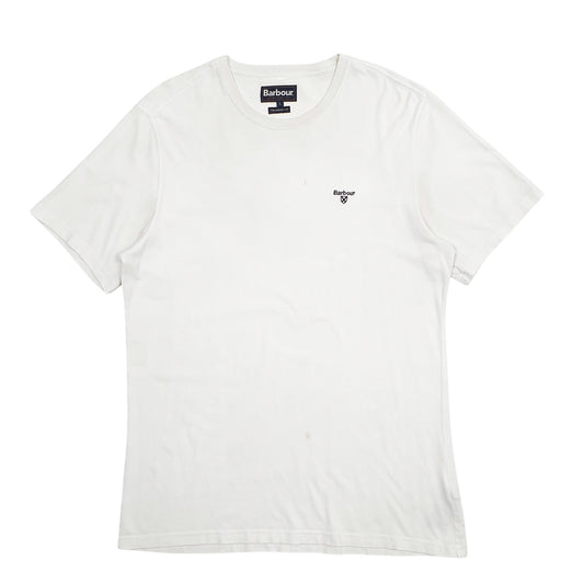 Mens White Barbour Short Sleeve T Shirt