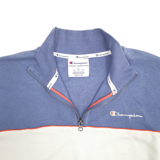 Womens White Champion Quarter Zip Jumper