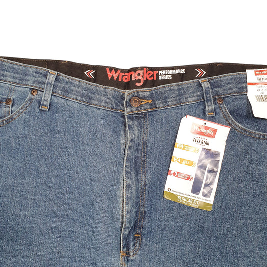 Mens Blue Wrangler Stretch Five Star Flex Casual JeansW42 L30