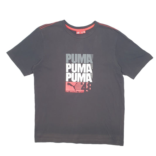 Mens Black Puma Spellout Original 48 Short Sleeve T Shirt