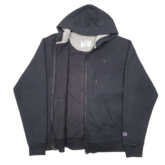 Mens Black Champion Hoodie Full Zip Jumper