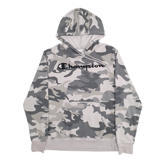 Mens Grey Champion Camouflage Hoodie Jumper