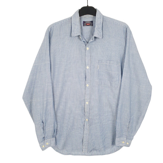 Mens Blue Levis Vintage 80s Made In USA Long Sleeve Shirt