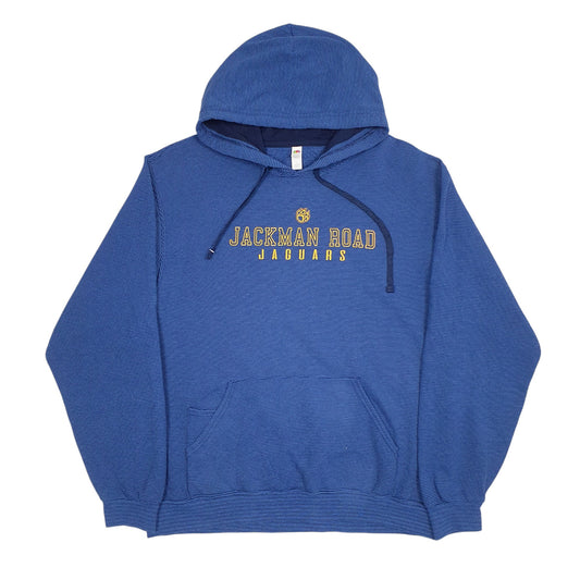 Mens Blue Fruit Of The Loom Jackman Road Jaguars Hoodie Jumper