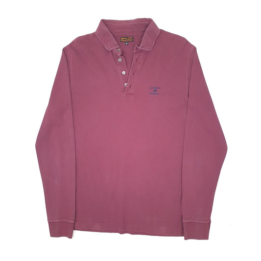 Mens Burgundy Barbour Long Sleeve Polo Shirt