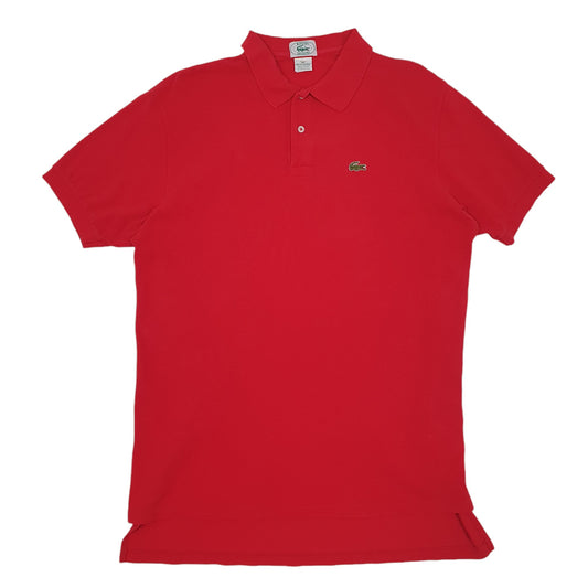 Mens Red Lacoste Izod made in USA 1980s Short Sleeve Polo Shirt