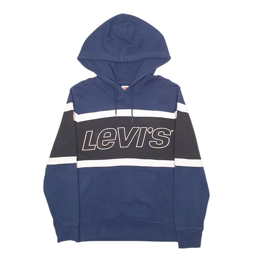 Mens Navy Levis Spellout Hoodie Jumper