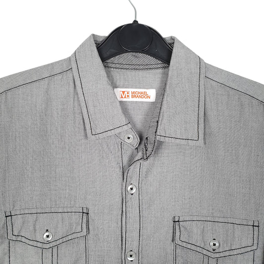 Mens Grey Michael Brandon Long Sleeve Shirt
