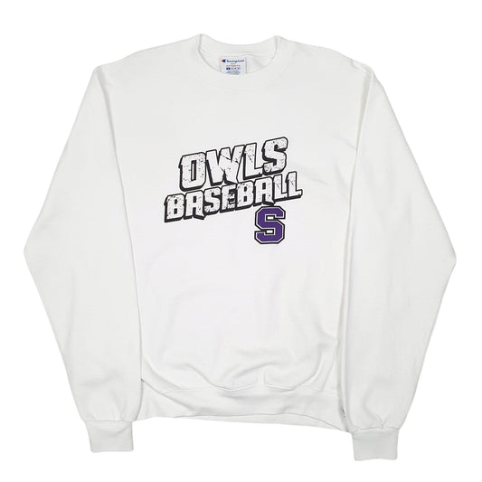 Mens White Champion Owls Baseball USA Crewneck Jumper