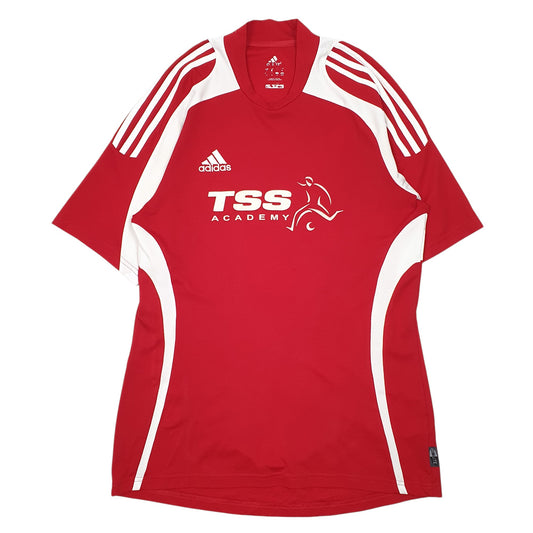 Mens Red Adidas TSS Academy Football Soccer Short Sleeve T Shirt
