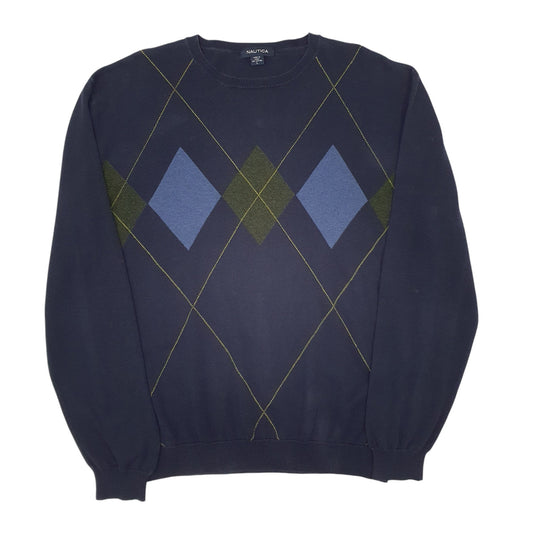 Mens Navy Nautica Knitwear Crewneck Jumper