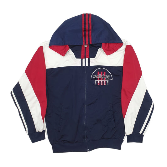 Mens Navy Adidas Vintage Spellout Full Zip Jumper