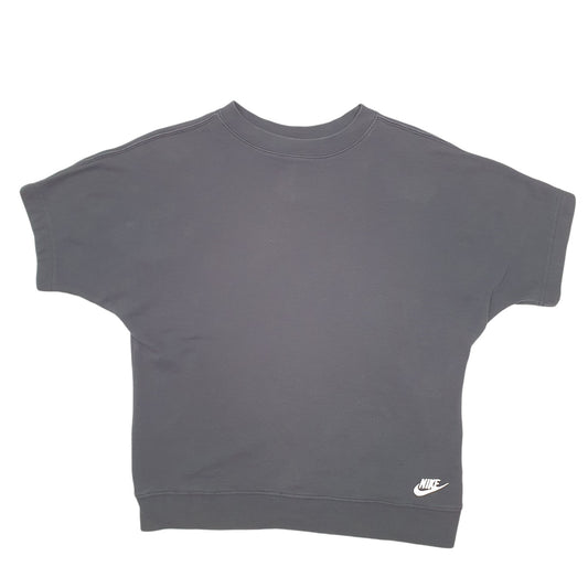 Womens Black Nike Short Sleeve Workout Gym Running Crewneck Jumper