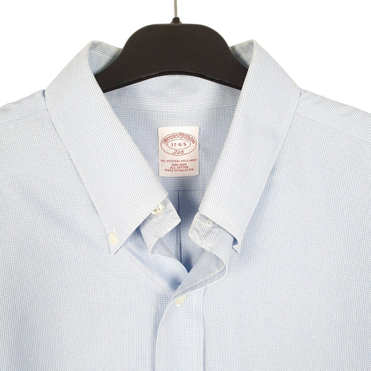 Mens Blue Brooks Brothers Houndstooth Long Sleeve Shirt