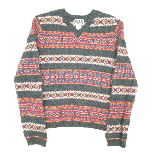 Womens Green No Restrictions Vintage Knit V Neck Jumper