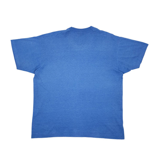 Mens Blue Fruit Of The Loom Single Stitch Vintage 90s Short Sleeve T Shirt