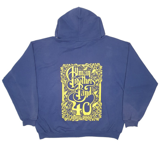 Mens Navy Champion Hoodie Allman Brothers Band 2009 Full Zip Jumper