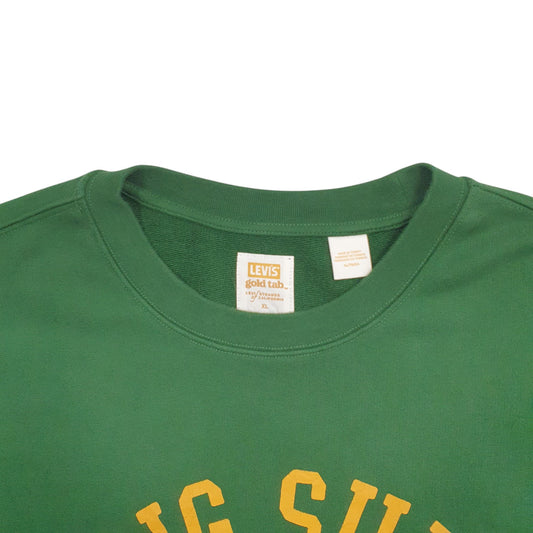 Mens Green Levis Big Sur Monterey County Spellout Gold Tab Crewneck Jumper