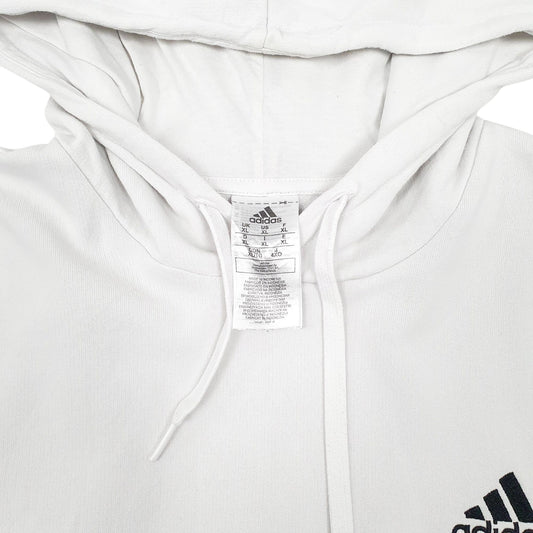 Mens White Adidas Hoodie Jumper