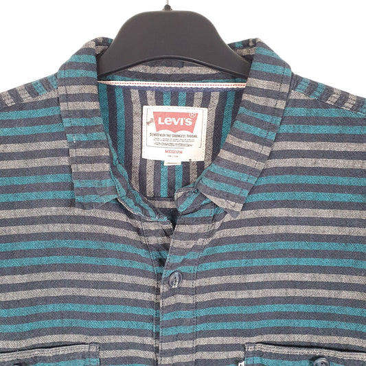 Mens Navy Levis Casual Long Sleeve Shirt