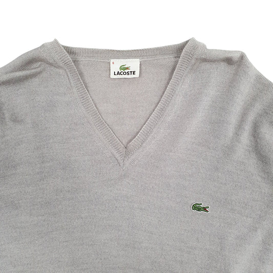 Mens Grey Lacoste V Neck Lightweight V Neck Jumper