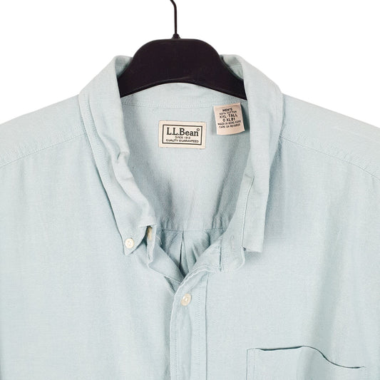 Mens Turquoise L.L.Bean Tall Short Sleeve Shirt