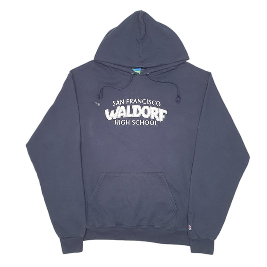 Mens Navy Champion San Francisco Waldorf High School USA Spellout Hoodie Jumper