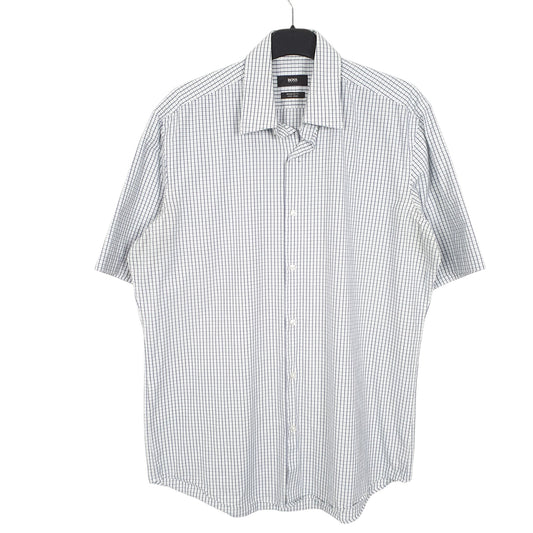 Mens White Hugo Boss Short Sleeve Shirt