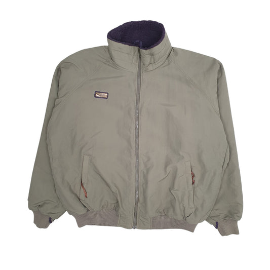 Mens Green Columbia Sportswear Company Vintage 90s Bomber Sherpa Lined Coat