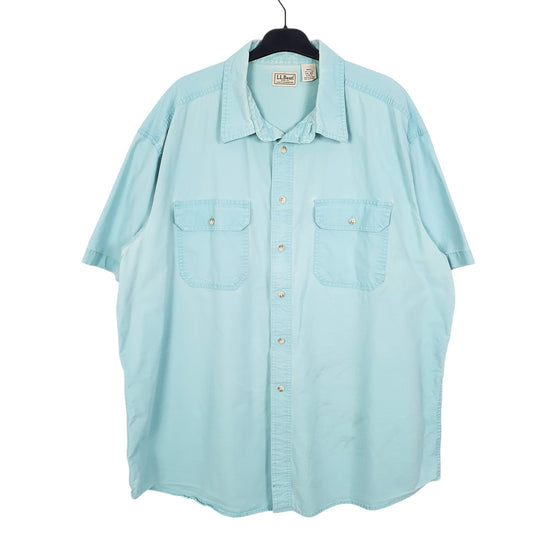 Mens Turquoise L.L.Bean Short Sleeve Shirt