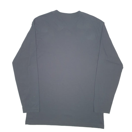 Mens Black Adidas Vintage Spellout Climalite Long Sleeve T Shirt