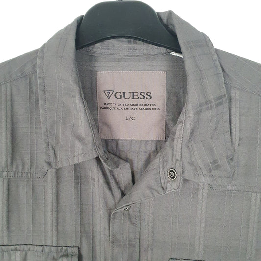 Mens Grey Guess Long Sleeve Shirt