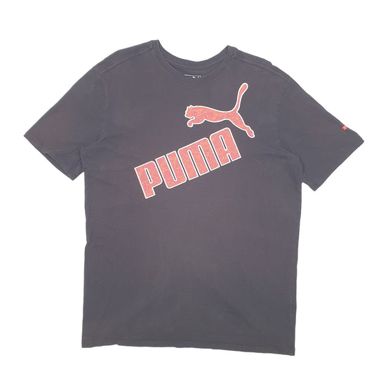 Mens Black Puma Spellout Short Sleeve T Shirt